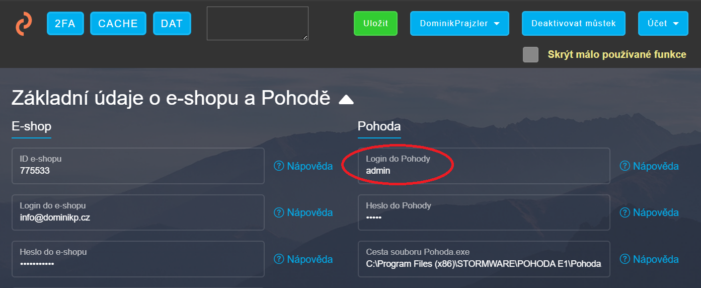 Login pohoda