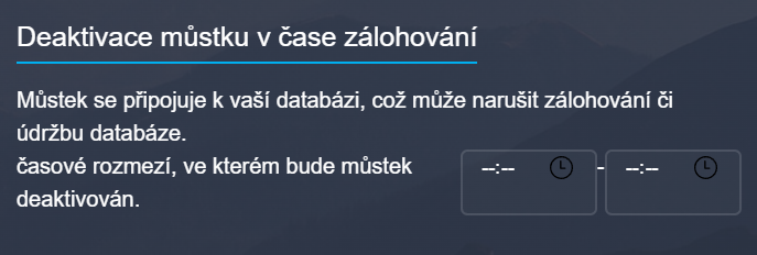 Deaktivace v case zalohovani