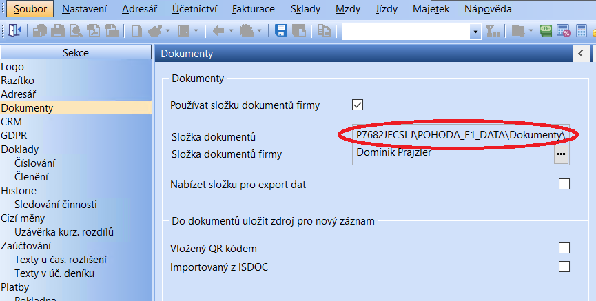 Slozka dokumentu pohoda
